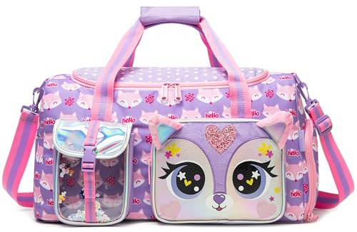 HTgroce Bolsa de Gimnasia con Compartimento, Tote para Viaje de Fin de Semana, Niña