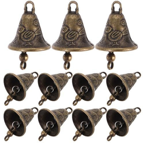Yardwe 11Pcs Craft Bells Vintage Bronze Jingle Bells 20x25mm Mini Hanging Metal Guardian Bell for DIY Crafts, Christmas Decor, Weddings, Wind Chime, Jewellery, Dog Collar (Random Style)