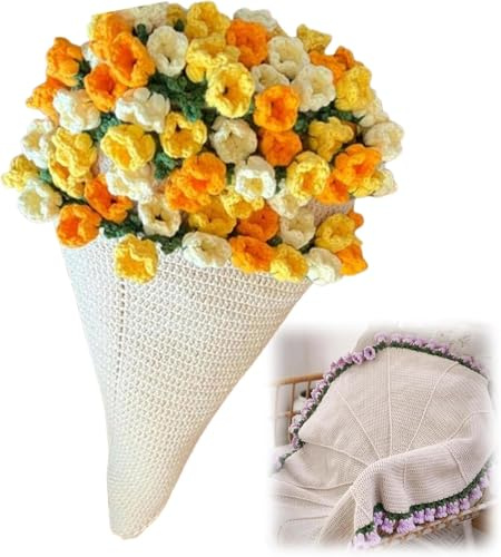 Coperta A Forma Di Rosa Fatta A Mano Fai Da Te, Bouquet Di Rose All'Uncinetto, Morbida E Leggera