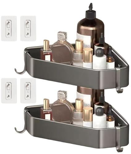 Genérico Estantes De Esquina Para Ducha,Estante de Baño Sin Perforar - Estante Triangular de Esquina para Bañera, Apartamento y Residencia Ahorrador de Espacio