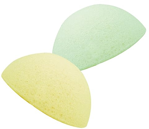 OATIPHO 2 Stück Gesichtsreinigungsschwämme Peeling Schwämme aus Sanftem Natürlichem Schwammmaterial für Frauen Leicht Tragbar Hautfreundlich Doppelseitig für Tägliche Gesichts und Körperpflege