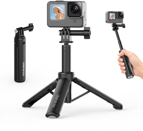 ULANZI MT95 Mini-stativ och selfiepinne för GoPro | 3-i-1 selfiepinne, stativ, utdragbar förlängningspol, lätt fickgrepp för actionkameror