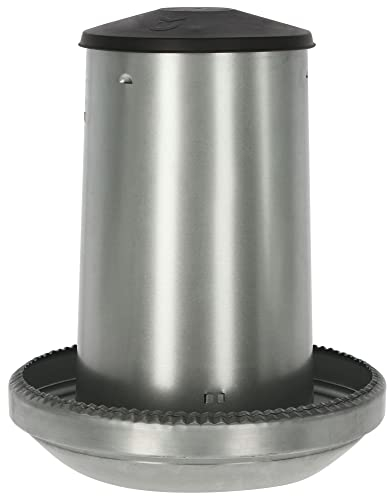 Kerbl Futterautomat für Geflügel (Fassungsvermögen 40 Liter, geeignet für Puten/Hühner, Behälter Metall verzinkt, zum Aufstellen, Futterzufuhr regulierbar)
