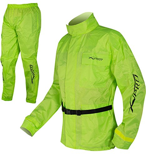 wasserdichte Regen Jacke und Hose Anzug Kombi Hoehe Sichtbarkeit Fluo XXL