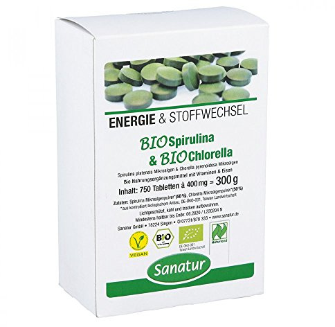 biospirulina & biochlorella 2 in 1 tabletten 750 St