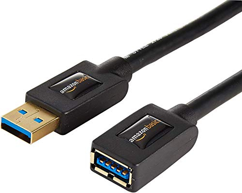 Amazon Basics Type A USB 2.0 - Type A USB 3.0 Verlängerungskabel (A-Stecker auf A-Buchse) 1.8 m, 2 Stück, Schwarz