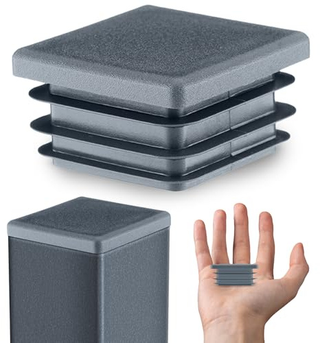 EMFA Lamellenstopfen 40x40 mm Anthrazit – Kunststoff Vierkantstopfen für Vierkantrohre | Endkappen zur Rohrabdeckung - 10 Stück