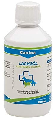 Canina 100% Lachsöl 2 x 250 ml für harmonischen Stoffwechsel, unterstützt die Hautregeneration und das Haarwachstum bei Hunde und Katzen