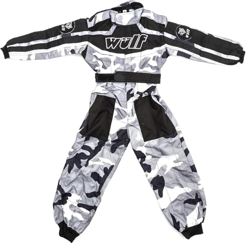 Wulfsport Children Kids CAMO MX Motocross Motorbike Race Suit Clothing Quad Bike - Black L (9-10Yrs)