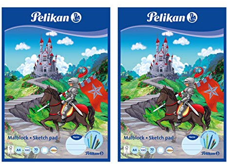 Pelikan Malblock DIN A4 / 100 Blatt VE=1 (Chlorfrei, 70 g/m²) (Blau, 2 Block)