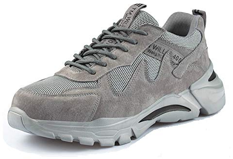 Zapatillas de Seguridad S3 Hombre Ligero Comodo Zapatos Trabajo con Punta de Acero Botas Protectoras de Senderismo