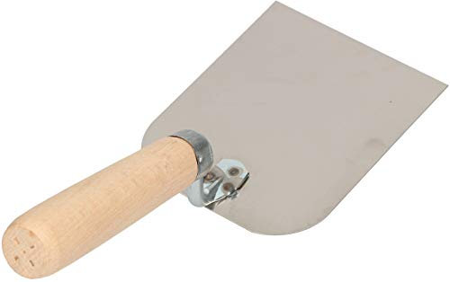 KOTARBAU® Edelstahl Maurerkelle 128 mm x 100 mm mit Holzgriff Stukkateurkelle Putzkelle Eckige Kelle Stukkateurspachtel unabdingbar für Mauererarbeiten
