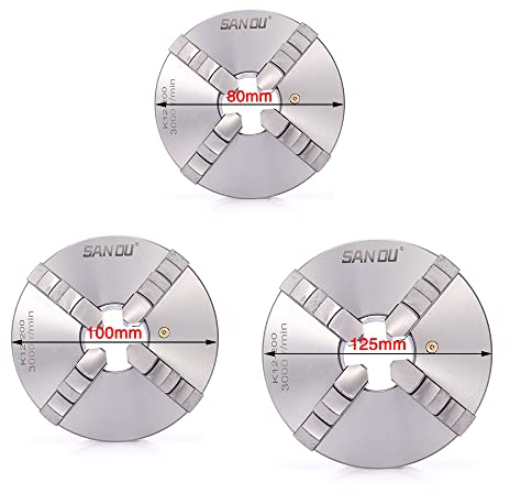 4 forni da forno Ø 80 mm/100 mm/125 mm, 4 forni per cottura a quattro ganci, tornio chuck, mandrino tornio di alta precisione, mandrino di centraggio automatico con ruota conica di precisione, per