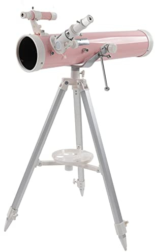 MXGZ Telescopio Refractor, Distancia 700 mm Telescopio astronómico Compacto con Apertura de 76 mm Imagen Clara para Hacer Turismo Rosa