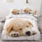 YASMENG Hund Bettwäsche 135x200cm Weiß Kinder Junge Mädchen Hundnmotiv Bettwäsche Set Microfaser Bettbezug mit Reißverschluss und 1 Kissenbezug 80 x 80 cm