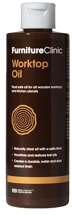 Furniture Clinic Huile de plan de travail 500ml - Huile de plan de travail à séchage rapide et sans danger pour les aliments pour tous les plans de travail en bois et ustensiles de cuisine