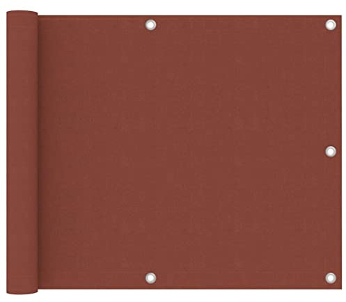 MNISDFL Protezione da sguardi indiscreti per balconi e sguardi indiscreti in tessuto Oxford, 75 x 500 cm, colore: rosso terracotta