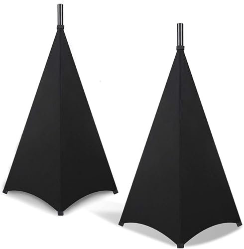 Liseng 2 piezas Speaker Stand Trípode, cubierta para altavoz, soporte de boxeo, trípode vela para DJ, discoteca, sala de ensayo, trípode elástico (sin soporte) (negro)