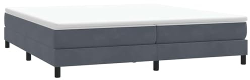 vidaXL Resårsäng utan madrass mörkgrå 200x210 cm sammet, Säng, Sängbotten, Sammet Säng, Sovrumsmöbler, Dubbelsäng, Stoppad Säng