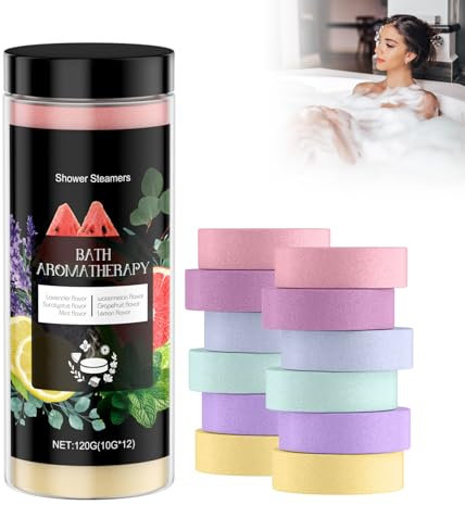 Pastiglie Aromaterapia per Doccia - Confezione Da 12 - Eucalipto E Menta, Relax E Benessere, Oli Essenziali Bio, Bombe Da Doccia Profumate, Naturali per Il Corpo