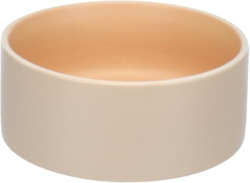 Flamingo Bol pour nourriture et eau de hanche ronde beige/orange - 800 ml, luxe en céramique de haute qualité, robuste et durable, design élégant