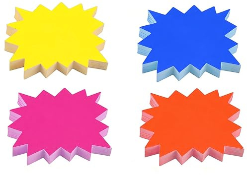 ZWWOGE 200 Pcs Etiquetas de precio Etiquetas de Venta Etiquetas de Precio Fluorescentes Etiquetas de Exhibición Paraetiquetadora de precios Su Uso en Supermercados Tiendas Tiendas Minoristas Garajes