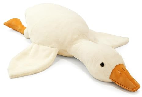 Bodeshis 1PCS Goose Plush, 50cm Giant Goose Toy, Soft Duck Teddy Plush Pillow for Adults, Large Plush White Duck for Home Decor, Travel Companion, Office Comfort
