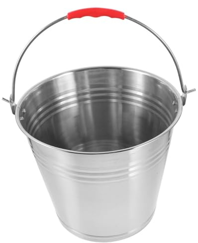 POPETPOP Secchio in Acciaio per e Puledri con Manico Resistente Secchio Multiuso per Alimentazione e Bagno in Fattoria Portatile e Facile da Pulire