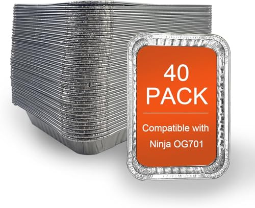 Paquete de 40 bandejas de goteo de aluminio para parrilla Ninja OG701 Woodfire para exteriores, bandeja de goteo también compatible con Weber Spirit, Genesis, Q Series Grill-Xian