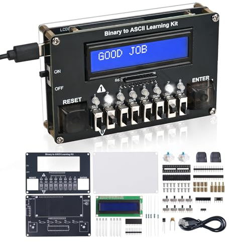 PEMENOL DIY Binary ASCII Code Transmitter Soldering Practice Kit, STEM Educational Electronics Project with LED Display, Learn Computer Basics & Soldering Skills for School Students Class Teaching
