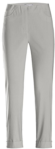 Stehmann IGOR-680 14060-951, sportive Damenhose mit aufgesetzten Taschen und Aufschlag, 6/8 Länge, Größe 44, Farbe Silber