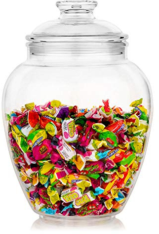 Modern Innovations 128-Ounce Candy & Cookie Jar with Lid, 1 Gallon Premium Acrylic Clear Apothecary Jar, Wedding & Home Décor Centerpiece, Decorative Kitchen Storage Jar, Bathroom Organization