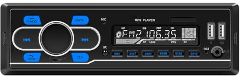 Autoradio Bluetooth Dab/Dab + / Ricevitore FM Interfaccia ISO Doppia Porta USB Supporto U-Disk e Lettore di Schede TF