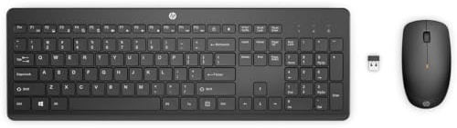 HP 230 Combinación de Teclado y Ratón Inalámbricos(1600 PPP, Batería hasta 16 Meses de Duración, Puerto USB-A, Indicadores LED, Windows) Teclado QWERTY Español - Negro