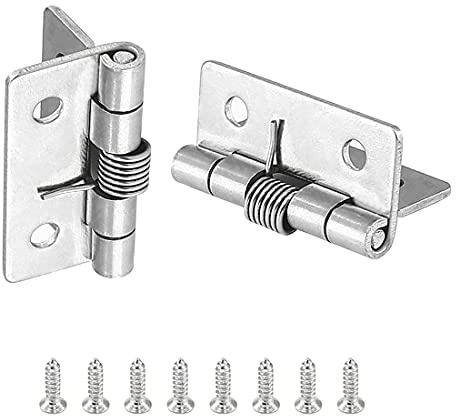 Lot de 2 charnières à ressort automatiques en acier inoxydable 304 pour portes invisibles (5,1 cm)
