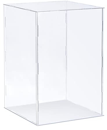 Sourcing Map Boîte de rangement claire, vitrine en acrylique transparente, ensemble de boîte de présentation anti-poussière 25x25x40cm pour objets de collection, loisirs créatifs