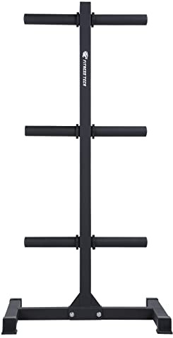 Fitness Tech - Soporte Vertical para Bumper Plates - Rack de Almacenamiento de Discos de 50 mm - Diseño Sencillo - 80 x 60 x110 Cm - 18 Kg