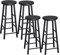 WOLTU 4X Barhocker Bistrohocker Tresenhocker Barstuhl, Gestell aus stabilem Stahl, Stizfläche aus MDF, Schwarz BH130sz-4