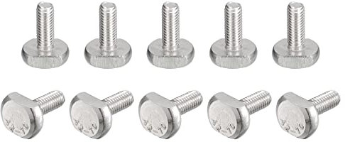 QUARKZMAN T-Ranura Perno, 10 uds M6x16mm T Ranura Inserción Perno Deslizantes Pernos 304 Inoxidable Acero T Forma Tornillos para T Carril