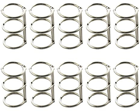 FSSTUD 10 Pcs 3 Ring Metal Loose Leaf Binders Book Notebook Rings Photo Album Binding Rings Desk Calendar Binding Rings Comb Binder Spine