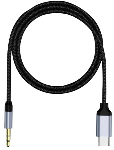 Cable Auxiliar USB C a Jack 3,5 mm | Estéreo para Coche Con Auriculares Tipo C | Audio de Doble Extremo Compatible Con Teléfono y Tableta