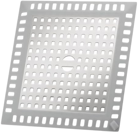 Litinliv Trampa de Ducha Cuadrada, Tapa de Desagüe, Antioxidante, Colador de Pelos, Coladores de Desagüe de Silicona y Acero Inoxidable, Ideal para Cocina y Baño, Plata