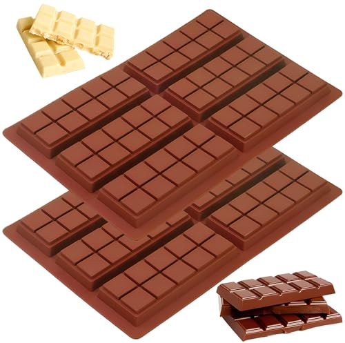 mohito 2 Piezas Moldes de Chocolate de Silicona, 6 Cavidades Sin BPA Antiadherentes, Para Hacer Pralinas y Dulces Caseros (Marrón)