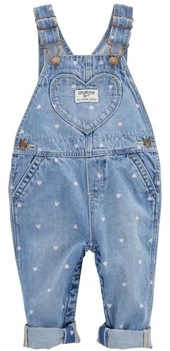 OshKosh B'Gosh Girls Jumpsuit, Blue Heart, 4 Años
