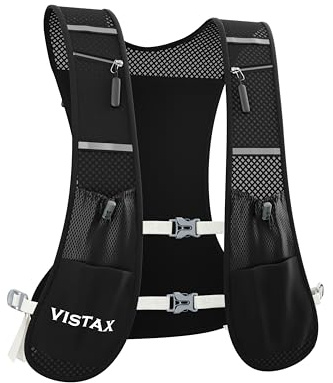 VISTAX Adjustable Hydration Running vest Backpack for Men & Women - Lightweight 5L, Reflective Running backpack, Breathable-for Cycling, Race & Hiking.