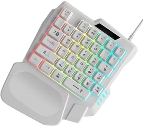 Tastiera meccanica wireless, anti-ghosting, tastiera personalizzata sostituibile a caldo, ergonomica con una sola mano, funzione programmabile, tastiera meccanica ergonomica cablata per PC/Win/