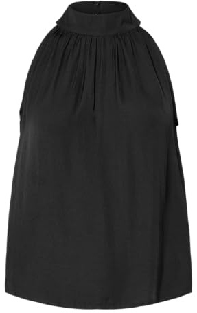 PIECES Halter Neck Top WVN Pcmilda Haut col Ras du Cou, Noir, S Femmes