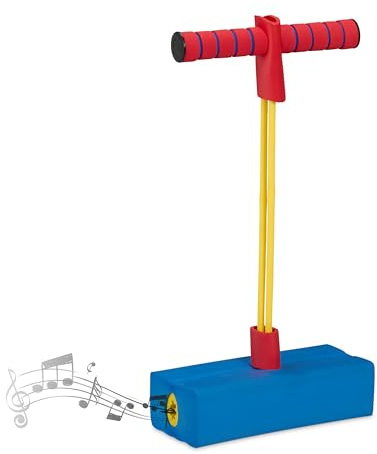Relaxdays Pogo Jumper pour Enfants, jusqu'à 80 kg, Saut, Bungee, siffleur, Mousse, coloré, 42 x 22 x 10 cm