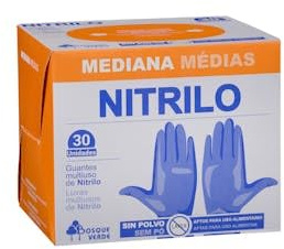 Guanti in nitrile foresta verde taglia media monouso scatola 30 pz. Confezione 2