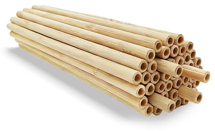 FloraVigo 44 Stück 10cm Länge Bambusröhrchen für Insektenhotel Insektenhaus Wildbienen Wildbienenhotel Wildbienenhaus Bienenhotel Hummelhotel Hummelhaus Füllmaterial Bienenkasten Insektenkasten
